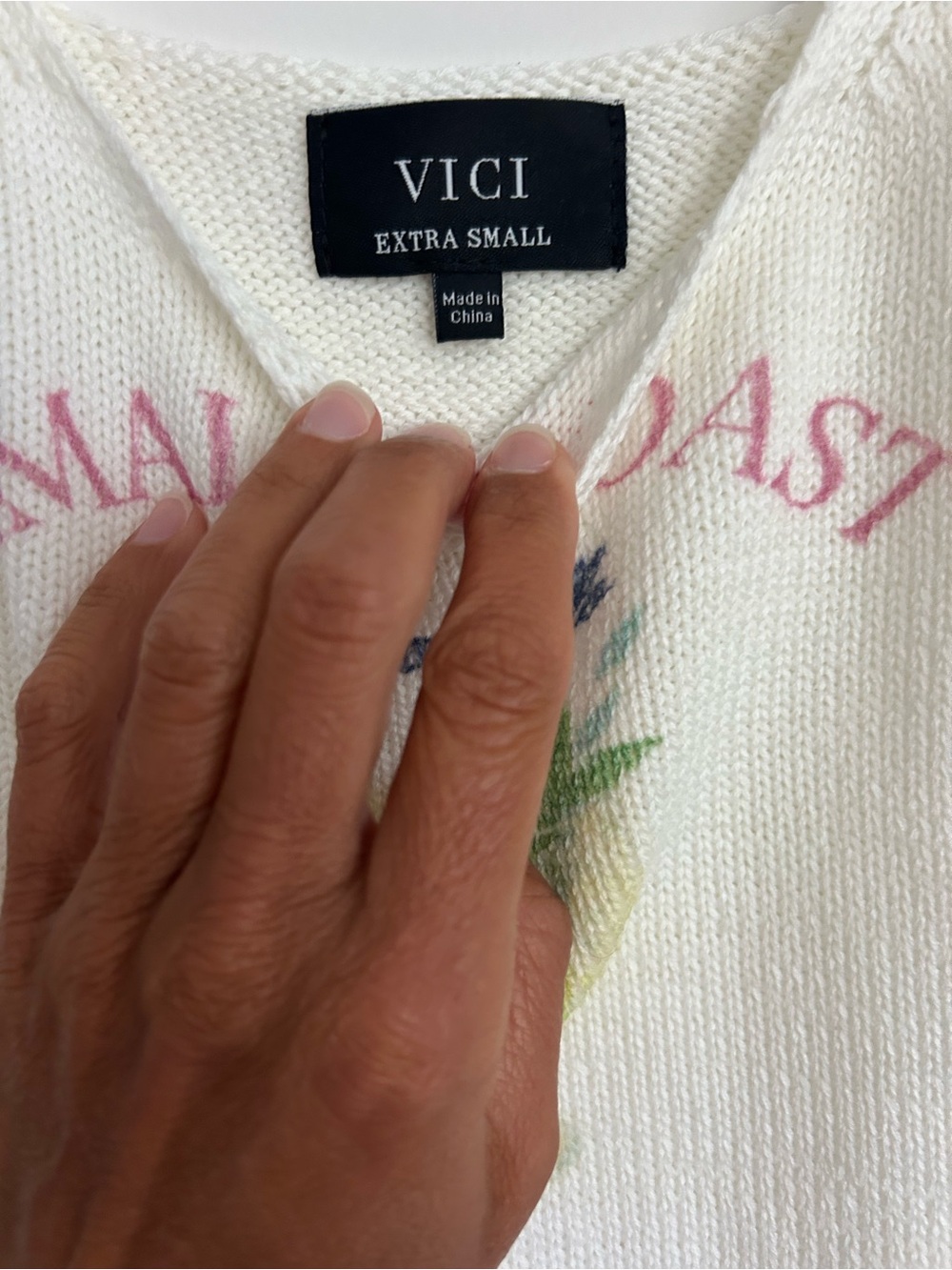 Vici Amalfi Coast Limoncello Knit Tank Top - White - Picture 3 of 5